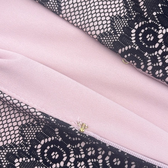 NWT Jessica Simpson Light Pink with Black Lace Sheath Dress - Picture 6 of 8